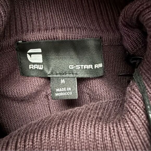 G-Star RAW Premium Core Turtleneck Sweater Vineyard Wine Mens Medium NWT - Picture 4 of 9